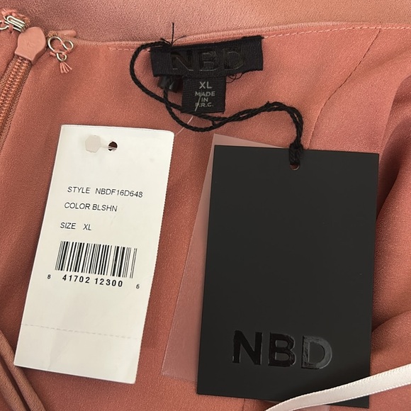 NWT NBD Georgia Satin Sleeveless Side Slit Midi Slip Dress in Blushed Nude Sz XL - Picture 13 of 14